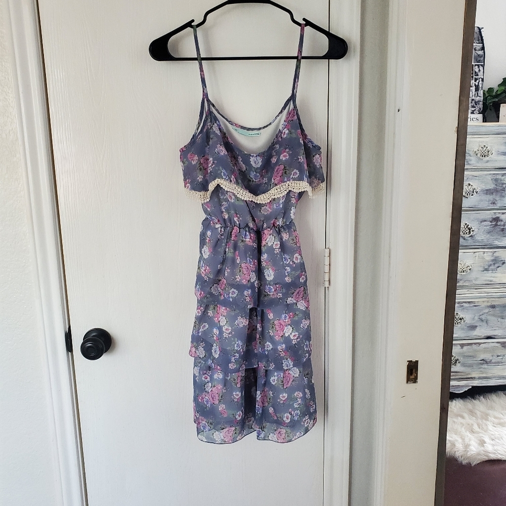 Maurices Dress Small Light Blue With Flowers